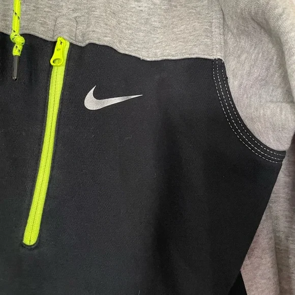 Nike Colorblock Tech Hoodie, black and grey with neon accents, men’s medium - Picture 3 of 7